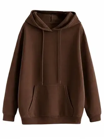 Saklana Men’s Brown Fleece Pullover Hoodie - Image 2