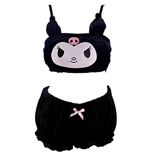 OKMJ Grils Cinnamoroll Anime Disfraces de orejas largas Doggy Bra y Bloomers Melody Kuromi Pijama,...