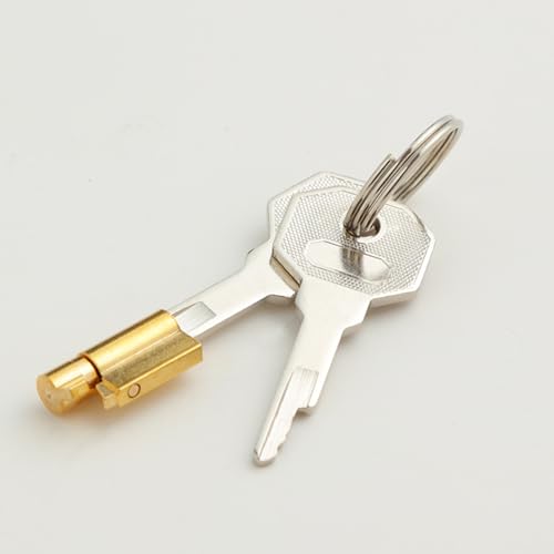 3 x Schlüssellochsperrer, Steckschloss für Zimmertüren mit Schlüssel, steckschloss für türen, Keuschheitsgürtel, Schließfachtüren Bronze