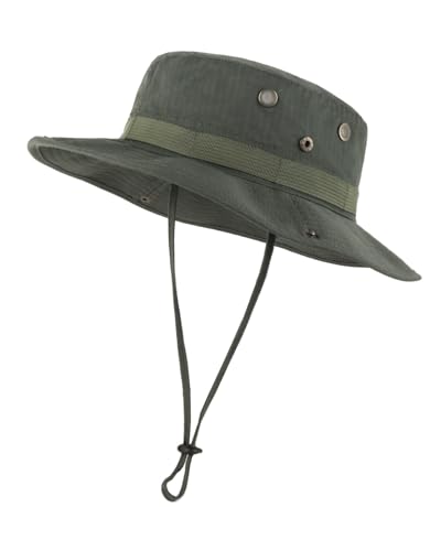 Image of XXL Boonie Sun Hat for Big Heads, Military Tactical Safari Hat with Chin Strap, Outdoor Hat for Fishing, Hiking, Hunting