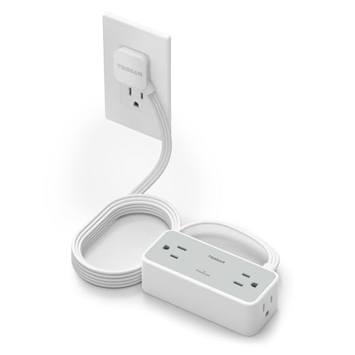 5FT Flat Extension Cord, TESSAN Surge Protector Power Strip with 4 Widely Spaced AC Outlets, 900 Joules Surge Protection, Ultra-Thin Flat Plug Desk Charging Station for Home Office Dorm Essentials - 2