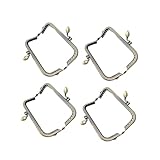 4 Pcs Pressed Flower Frame Square Frame Craft Purse Frame Purse Making Supplies Bag Kiss Lock Purse Making Accessories 8.5cm Clutch Frame Handbag Handle Buckle Lock