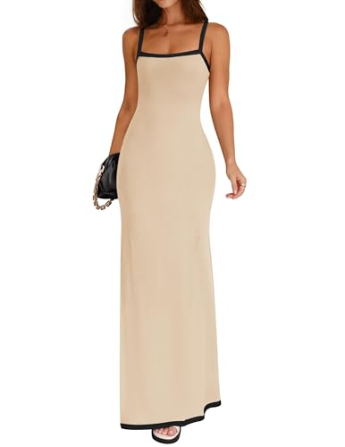 ZESICA Women's 2025 Summer Spaghetti Straps Maxi Dress Sleeveless...