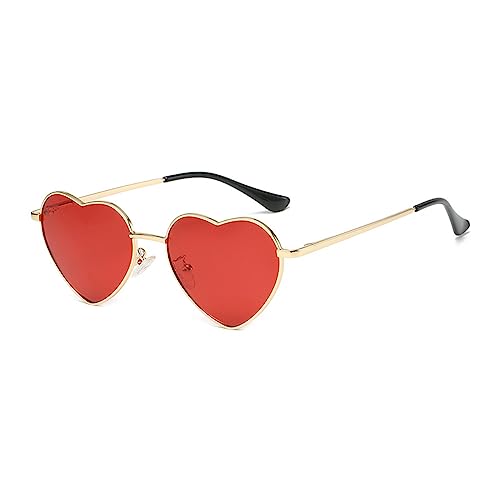 Junsika Gafas De Sol Polarizadas En Forma De Corazón Para Mujer Y Hombre, Vintage, Festival, Lindas Gafas De Sol En Forma De, C:Rojo, S Junsika Gafas De Sol Polarizadas En Forma De Corazón Para Mujer Y Hombre, Vintage, Festival, Lindas Gafas De Sol En Forma De, C:Rojo, S