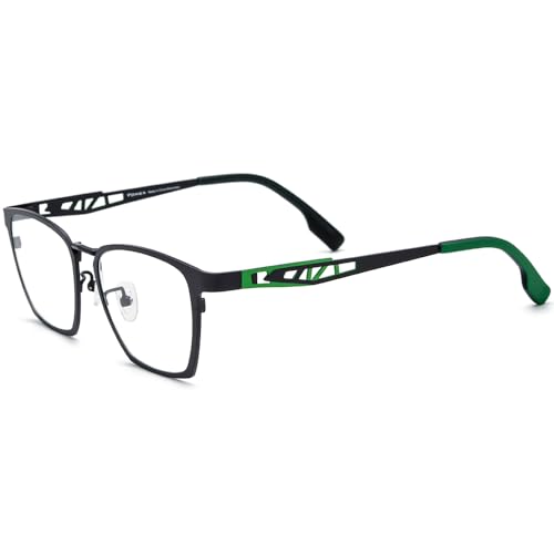 Image of FONEX Pure Titanium Glasses Frame Men Square Magnet Clip On Eyeglasses with Polarized Lens