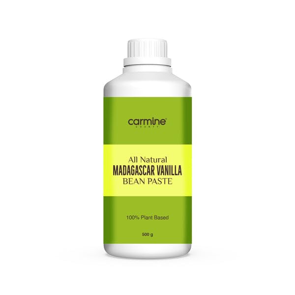 Carmine County All Natural Madagascar Vanilla Bean Paste 500 g – Rich, Pure & Aromatic Vanilla Flavor for Baking, Desserts, Cakes, Cookies, Ice Creams & Beverages, 100% Natural