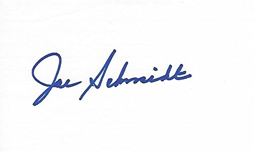 Joe Schmidt Signed - Autographed Pittsburgh Panthers - Detroit Lions 3x5 inch Index Card - College and Pro Football Hall of Fame