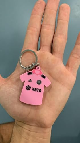 Messi Keychain from Intermiami Soccer Gift for Men, Women & Kids Gift for fans, Small, Black, Pink - Image 6