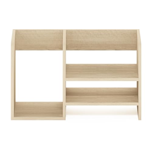 Image of Furinno Hermite Wood Desktop Book and Home Office Supplies Storage Organizer, Bauhaus Oak