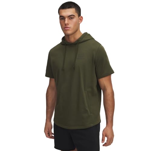 Under Armour Men's Project Rock Payoff Terry Crew, (308) Expedition Green / / Black, Medium