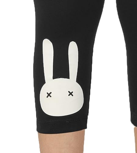 Image of KYDA KIDS Girls Cotton Printed Stretchable Capri Leggings (3 /4 th Pant) for Dance, Yoga, Running, Exercise, Pack of 2