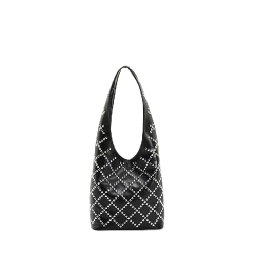 Sac de niche luxe en cuir avec rivets ronds style punk double face chic