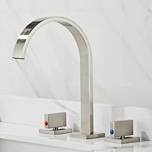 Grifo de lavabo vintage cepillado con doble mando de diseño clásico y acabado exclusivo