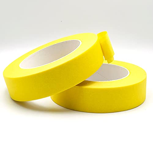 Image of Yellow Painters Tape 1 Inch Wide, Masking Tape 1 Inch X 55 Yards X 2 Rolls for Arts Crafts Painting Labeling Decoration School Projects Home Office