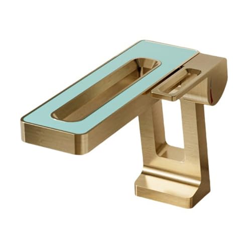 Robinet mitigeur lavabo cascade anti-éclaboussures or rose pour évier de salle de bains