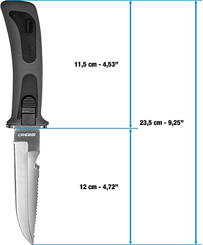 Cressi Tauchermesser Vigo schwarz-grau, RC555000 (Hochwertigen 420 Stahl)