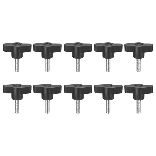 uxcell 10Pcs Clamping Screw Knob, M6 x 20mm Metric 304 Stainless Steel T Shaped Thumb Screws Handle for Quick Remove Hand Tightening Knob Replacement