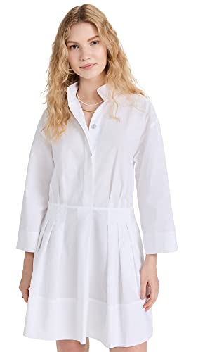 open lace back dress Vince Womens Fitted Band Collar Mini Dress, Optic White, XX-Small US at  Amazon Women's Clothing store