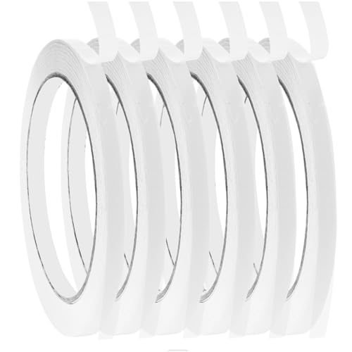 boeyeleny Double-Sided Tape Crafts, 6 Rolls Thin Double-Sided Tape Narrow, for Fabric Tape for Sewing Crafts, Handwork