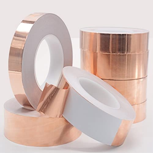 Image of appuivbt Copper Foil Tape,20m /65.6 ft Single Sided Copper Tape Conductive Adhesive for Crafts,Soldering,Stained Glass and Repair