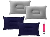 Abiyou 4 Stück Aufblasbares Kissen,Kissen Aufblasbar,Aufblasbares Kopfkissen Senden Pumpe,Luftkissen Kopfkissen,Kleine Campingkissen,Sitzkissen Aufblasbar,für Strand,Camping,Flugzeug,Outdoor (2 Farbe)