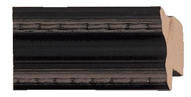 Picture Frame Moulding (Wood) 100ft Bundle - Traditional Black Finish - 0.75" Width - 3/8" Rabbet Depth