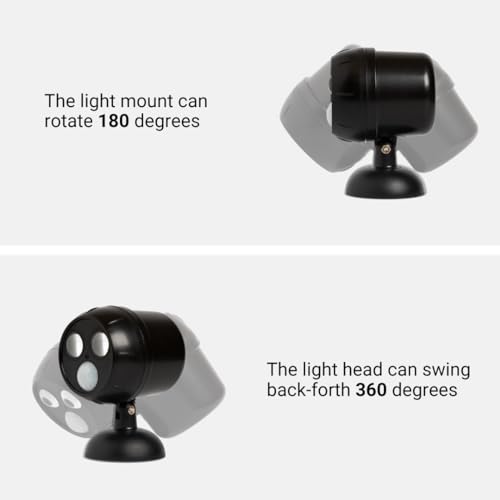 Proxinova Outdoor LED Security Lights, Motion Sensor Lights Outdoor, Outdoor Lights Battery Powered, PIR Sensor, Bright LED Floodlight Battery Powered Outdoor Lights 360° Rotation, Compact & Easy Fit - Image 4