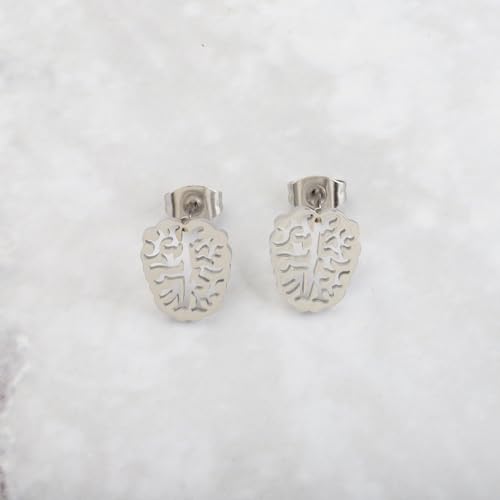 CENWA Stainless Steel Tiny Brain Stud Earrings Anatomy Brain Earrings Brain Jewelry Cute Earrings4
