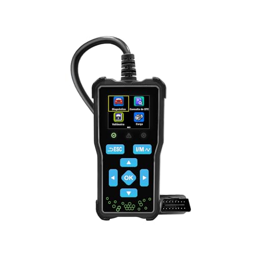 Scanner Automotivo OBD2 Portátil com Tela, Leitura/Apagamento de Códigos, Dados em Tempo Real, Teste I/M, EVAP e O2, Relatório de Diagnóstico — 12 V, para Carros com Conector OBDII (16 pinos)