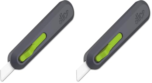 Image of Slice Auto-Retractable Utility Knife, Heavy Duty Box Cutter, Safe Ceramic Blade Lasting 11x Longer Than Metal, 2 Pack