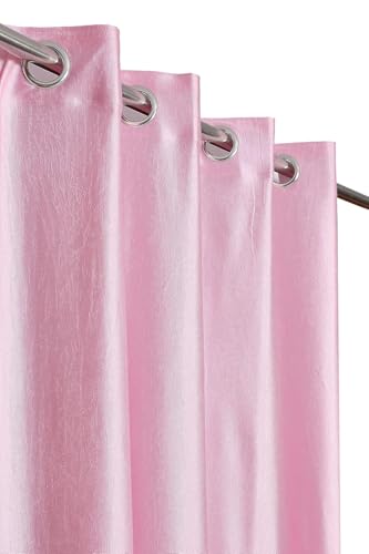 Image of Window Curtains 5 Feet Long for Living Room - Window Curtains Set of 1 Pcs Panel, Curtain Solid Parda for Home Decor & Office Light Pink Colour - 5 feet (48 x 60 Inch) - 1 Pcs