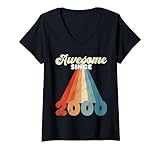 Photo Gallery donna fantastico dal 2000 24 anni vintage 24° compleanno uomo donna maglietta con collo a v Photo Gallery donna fantastico dal 2000 24 anni vintage 24° compleanno uomo donna maglietta con collo a v
