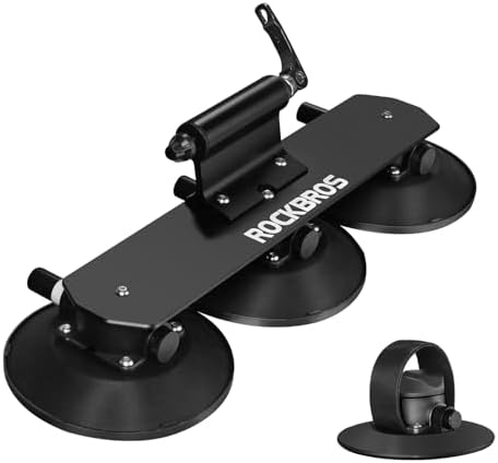 ROCKBROS Suction Cup Bike Rack for Car Roof Top Sucker Bike Rack Quick Release Aluminium Alloy Bike Carrier with Sucker for 1 Bike