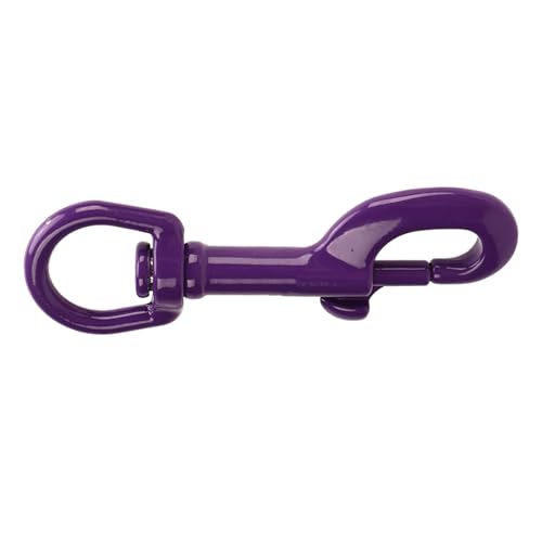 Swivel Eye Bolt Snap Hooks 316 Stainless Steel Rebound Spring for Marine Rigging Key Chain Diving 3.5 Inch Round 90mm Single Ended Bolt Snap Hook (Purple)