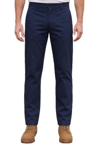 Image of Louis Philippe Men's Slim Fit Premium Cotton Soft Handfeel Solid Chinos