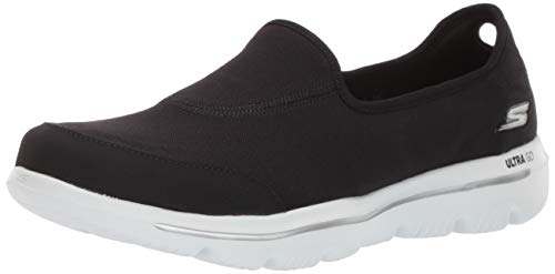 Skechers Women GO Walk Evolution Ultra-Legacy Sneaker, Black/White, 5 M US