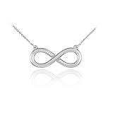 Polished Solid Sterling Silver Infinity Pendant Necklace (16 Inches)