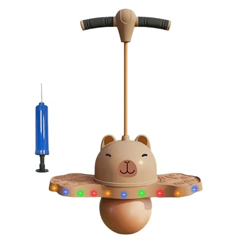 Hopping Ball - Capybara Cartoon Jumper, Bouncy Exercise Toy, Non Slip Handle, Balance Training Device | Rubber Hopping Ball with