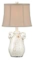 Regency Hill Sofia Rustic Country Cottage Accent Table Lamp 22" High Crackled Ivory Glaze Ceramic Handles Jar Beige Bell Shade for Bedroom Living Room House Home Bedside Nightstand Office