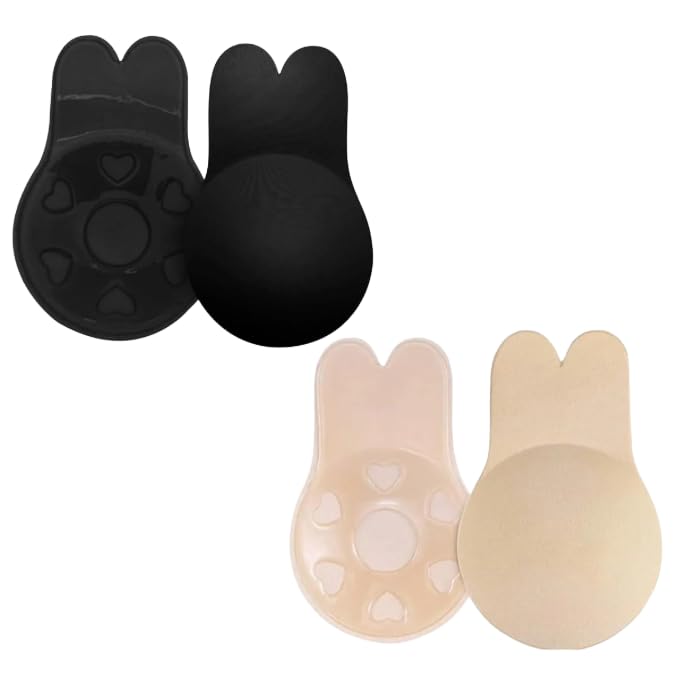 Women's & Girls Nipple Cover Strapless Bra Pack of 2 Instant Breast Lift Sticky Bra Backless Invisible Push up Self Adhesive Bra Reusable Silicone Breast Lift Up Wire Free Bra Multicolour-image-49