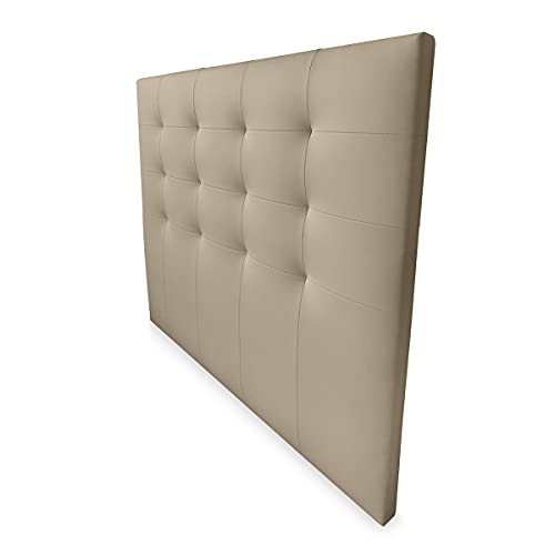 Somnia Descanso - Cabecero Atenas Acolchado, Tapizado Premium en Polipiel de Alta Gama, Medidas 100 x 120 cm (Cama de 90), Beige