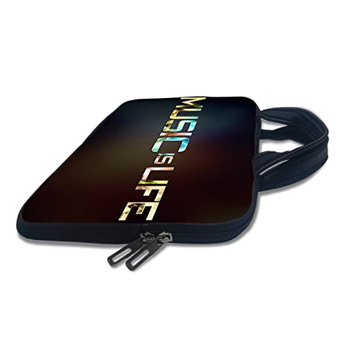 Image of TheSkinMantra Chain Laptop Sleeve Bag Compatible with Laptop /Macbooks /Chrombook /Notebook /Zbook (14.1 Inch (Handle), Music is Life)