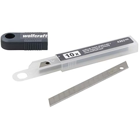 wolfcraft I Abbrechklingen 9 mm I 4302000 I 9 mm Klinge I mit 13 Segmenten I kompatibel zu allen handelsüblichen Abbrechklingenmessern I für Heim- und Handwerker konzipiert Cover
