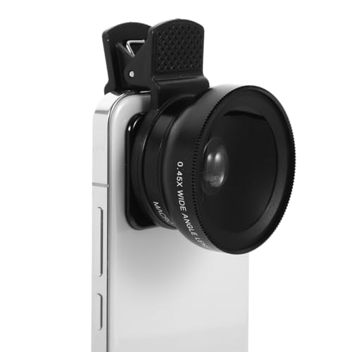 jojofuny Mobile Phone Lens 37Mm 0.45X Wide Angle & Macro Dual-Use Clip-on Lens for Smartphones Tablets Uv Protection Convenient Photography Attachment
