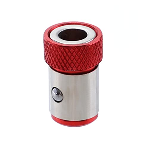 Destornillador de 6,35 mm con cabeza de anillo magnético S2 aleación destornillador eléctrico con punta antideslizante hexagonal magnética cabeza de(cabeza de lote rojo, 2 piezas)