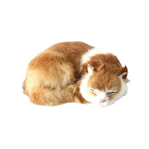Animal de Peluche de Gato Realista, Gato Realista para Dormir, un Gato de Cuero Artificial simulado, respiración, fotografía de Gato Esponjoso, Gato Suave y Esponjoso para Dormir Cover