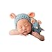 Vemonllas Fashion Cute Newborn Baby Boys Girls Knit Photography Props Mouse Hat with Doll Set (Blue)