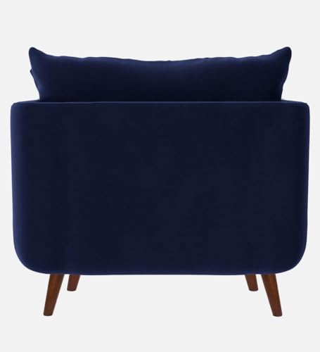 Image of Rejol Velvet 1-Seater Sofa Luxurious Comfort for Living Rooms and Offices (Navy Blue, Armchair)
