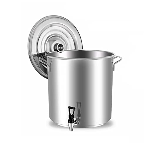 SGKOMN Ollas de Acero Inoxidable 304 de Grado alimenticio con Grifo y Tapa Vertical, aptas para Todo Tipo de Estufas., 35 litres