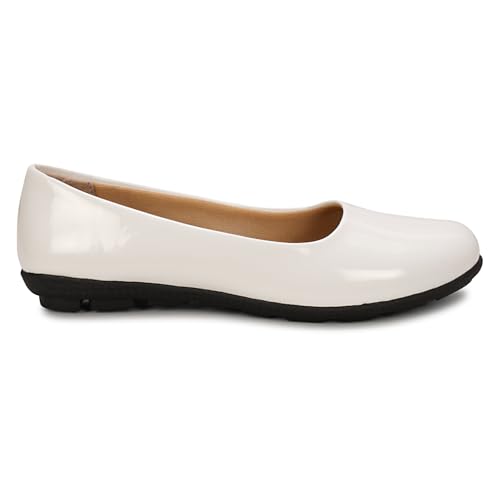 Image of DHANESHWAR Women's Ballet Flats Belly Shoes for Casual, Formal & Office Wear Ballerina | Comfortable Slip on Black Bellies for Women & Girls. 1 Pair